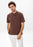 Antioch Brown Polo Neck Zippered Men's T-Shirt