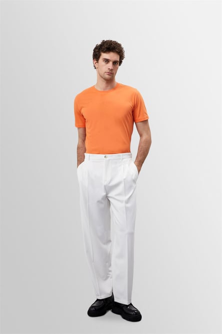 Antioch Oranj Bisiklet Yaka Basic T-Shirt