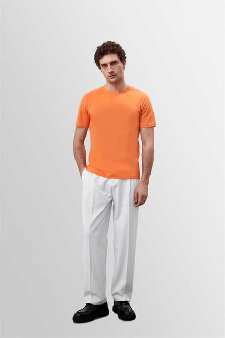 Antioch Oranj Bisiklet Yaka Basic T-Shirt