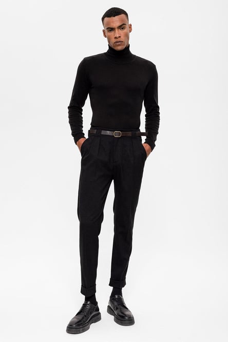 Black Full Turtle Men's Knitwear