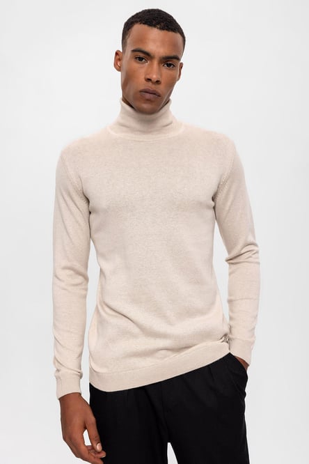 Stone Full-Neck Men's Knitwear