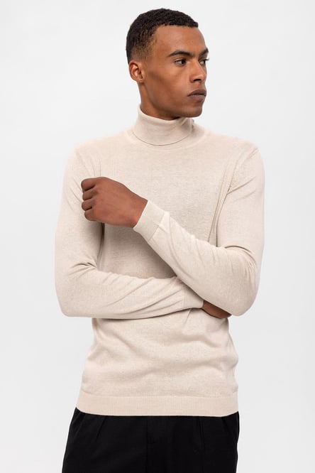 Stone Full-Neck Men's Knitwear