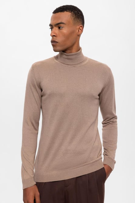 Mink Full Collar Men's Knitwear