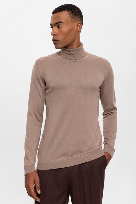 Mink Full Collar Men's Knitwear