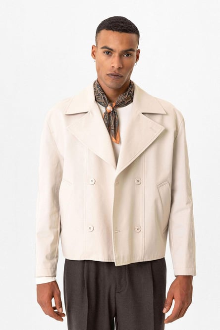 Stone Crop Fit Men's Trench Coat