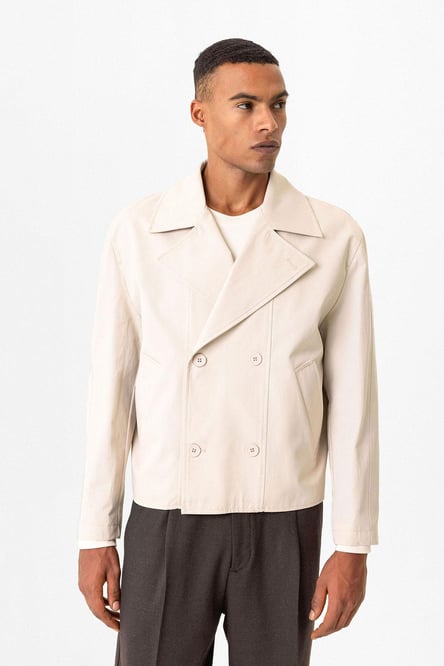 Stone Crop Fit Men's Trench Coat