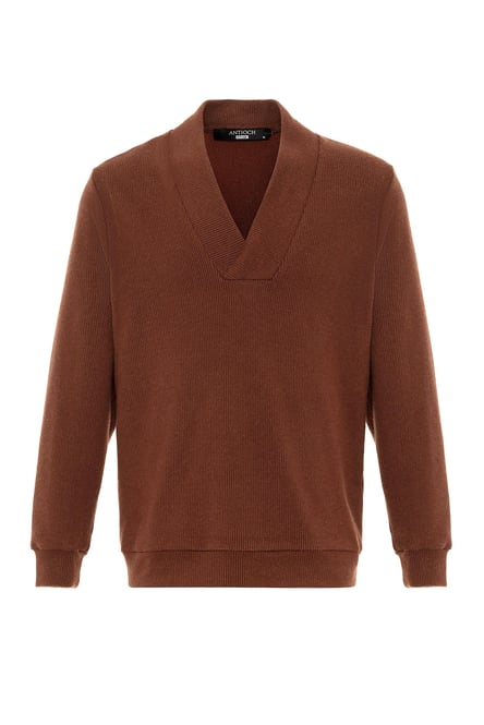 Brown V-Neck Men's Sweater