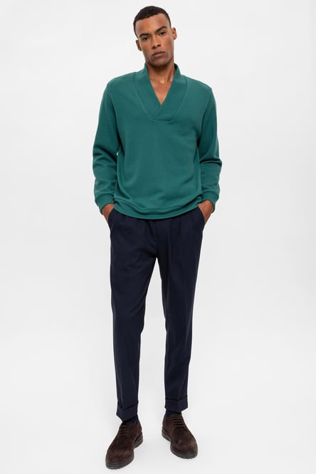 Green V-Neck Men's Sweater