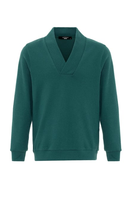 Green V-Neck Men's Sweater