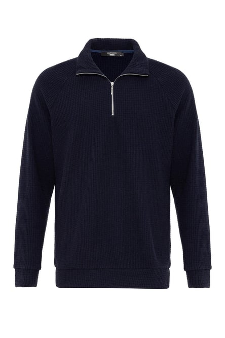 Antioch Navy Blue Half Zipper High Collar Men's Sweater