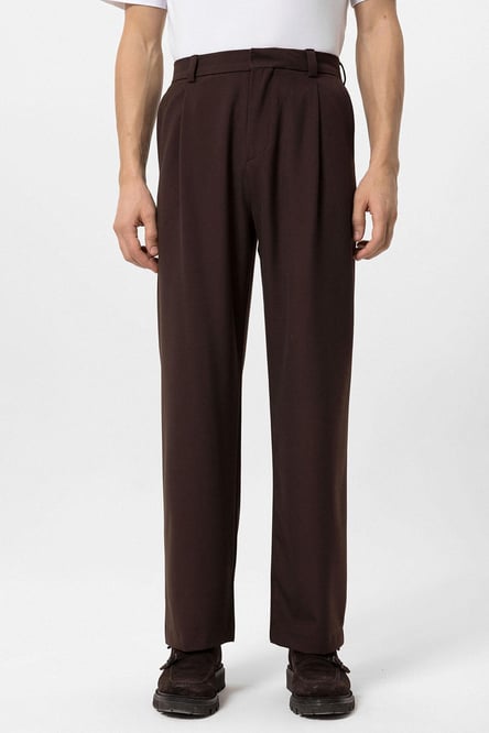 Brown High Waist Baggy Men's Trousers