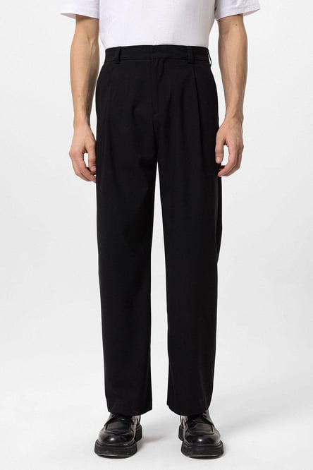 Black High Waist Baggy Men's Trousers