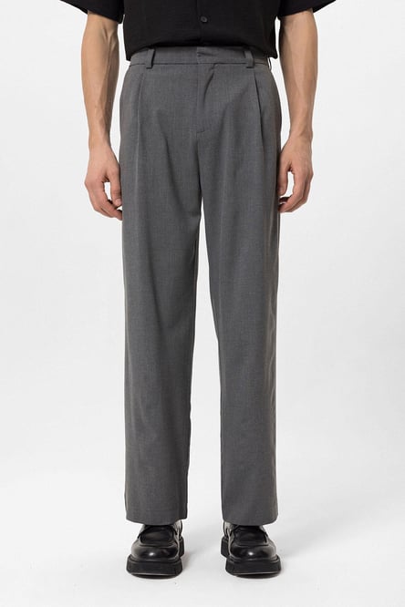 Gray High Waist Baggy Men's Trousers