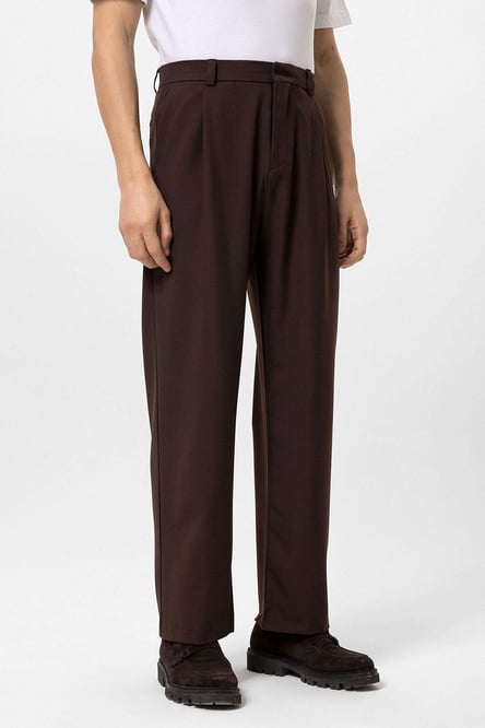 Brown High Waist Baggy Men's Trousers