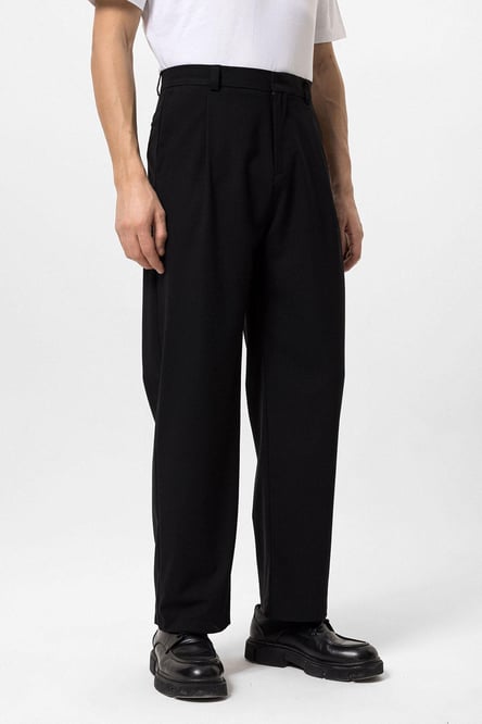 Black High Waist Baggy Men's Trousers