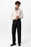 Black High Waist Buckle Detailed Comfortable Fit Men's Trousers